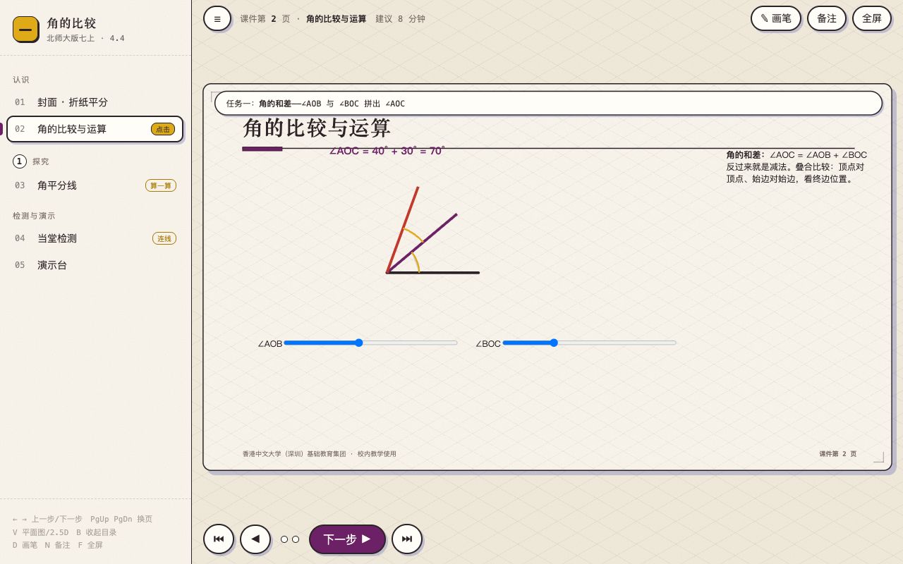 角的比较 界面实拍