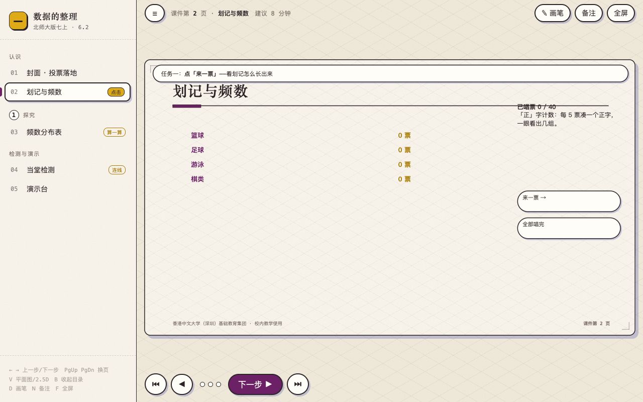 数据的整理 界面实拍